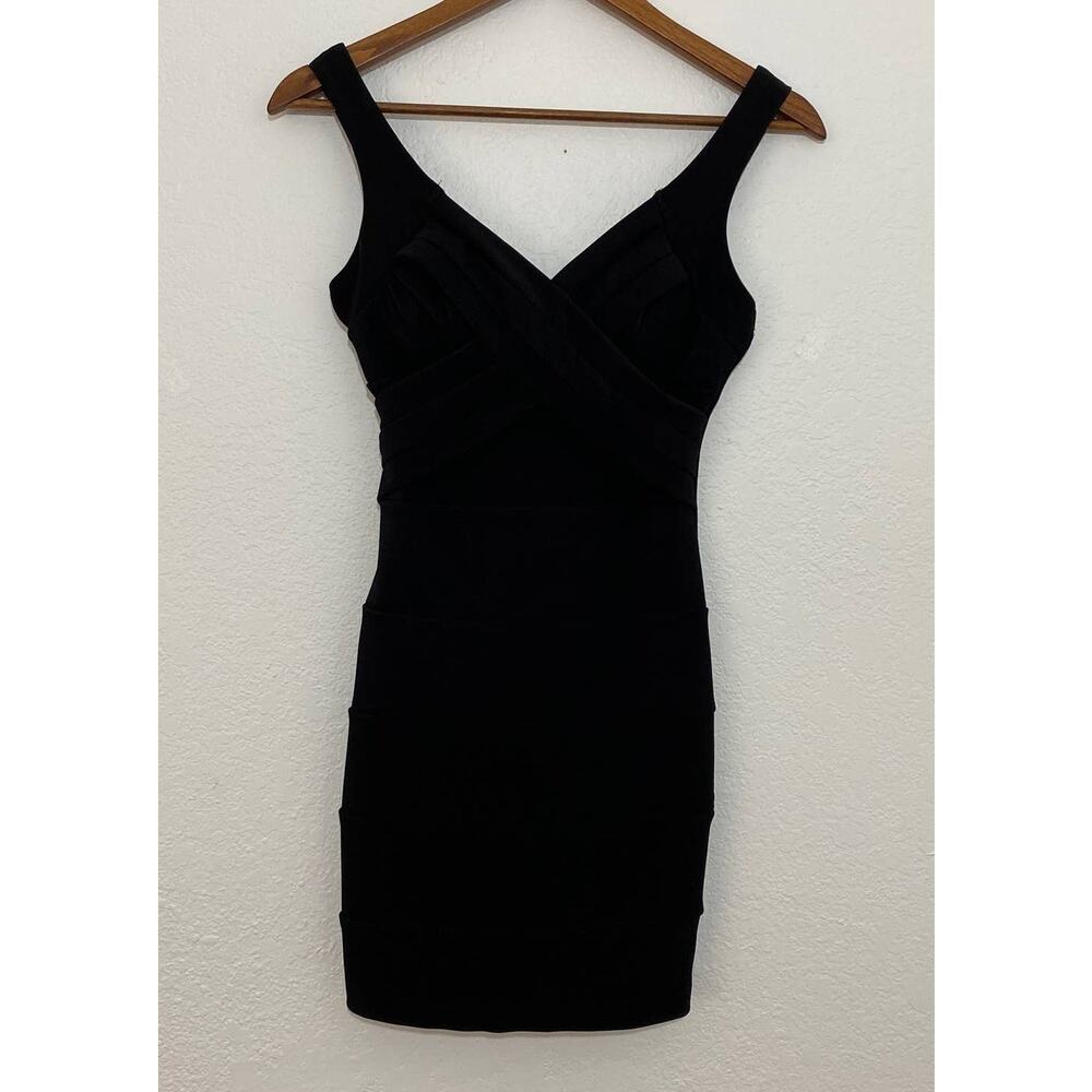 Emerald Sundae Sz O Black Bodycon Dress Built In Bra Ruched Back Exposed Zipper